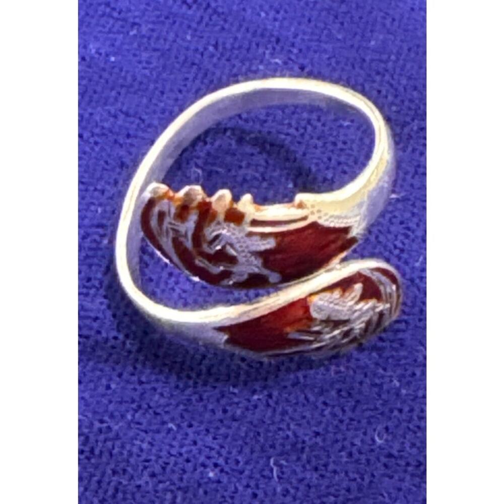 Vintage Siam Sterling Silver with enamel wrap ring size 8